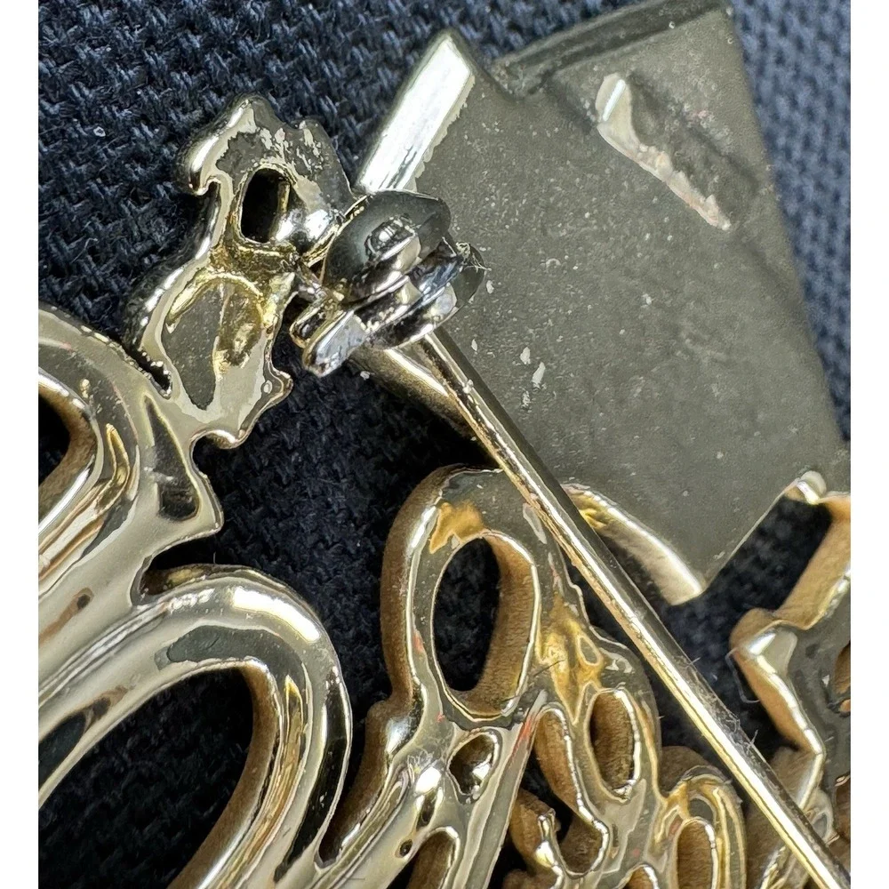 AJC American Jewelry Company Vintage Gold Tone Eat Sleep Shop Novelty Brooch